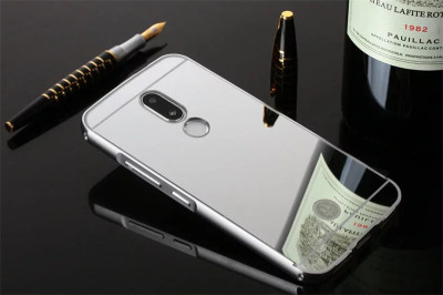 Други Бъмпъри за телефони Луксозен алуминиев бъмпър с твърд огледален сребрист гръб за Lenovo Moto M Dual / Motorola Moto M Dual 
